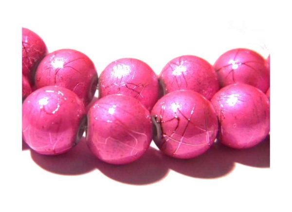 Perles en verre file Drawbench 4mm fuchsia