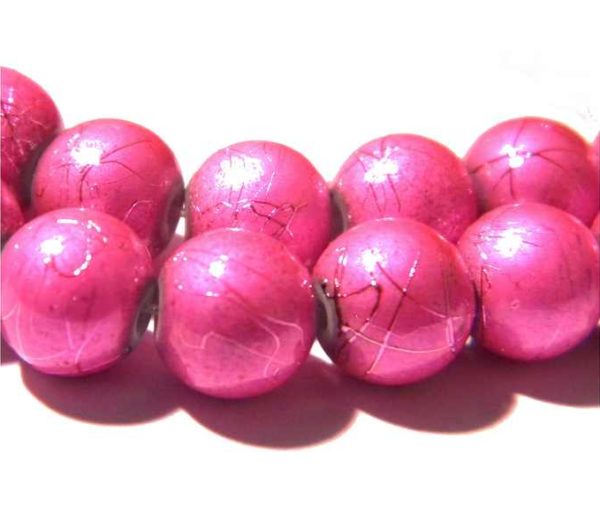 Perles en verre file Drawbench 4mm fuchsia