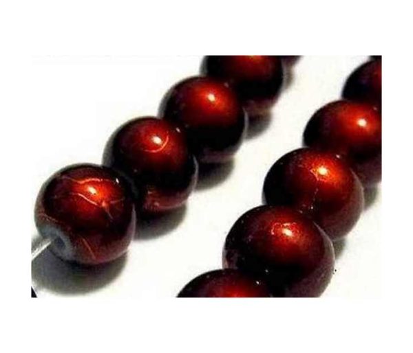 Perles en verre file Drawbench 4mm rouge bordeaux