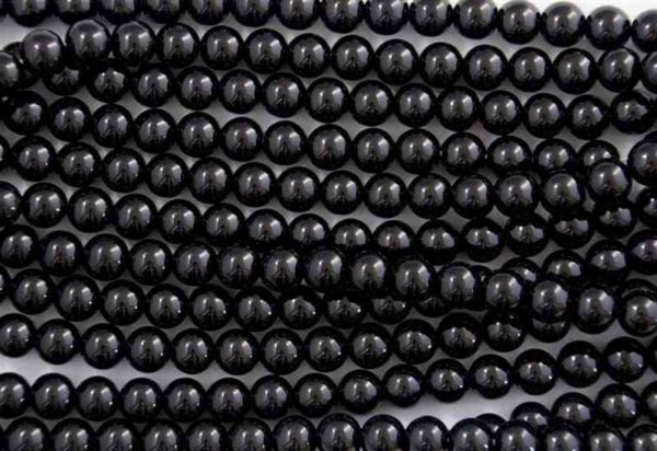 Perles nacrées en verre 3mm noir