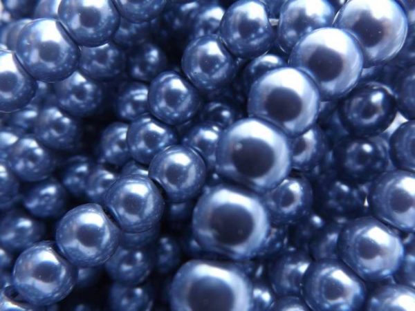 Perles nacrées en verre 4mm bleu lavande