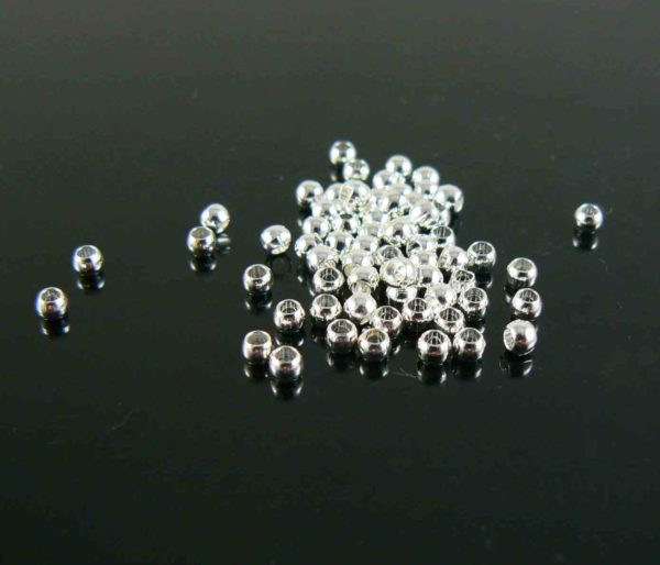 Perles à écraser rondes 2mm argenté