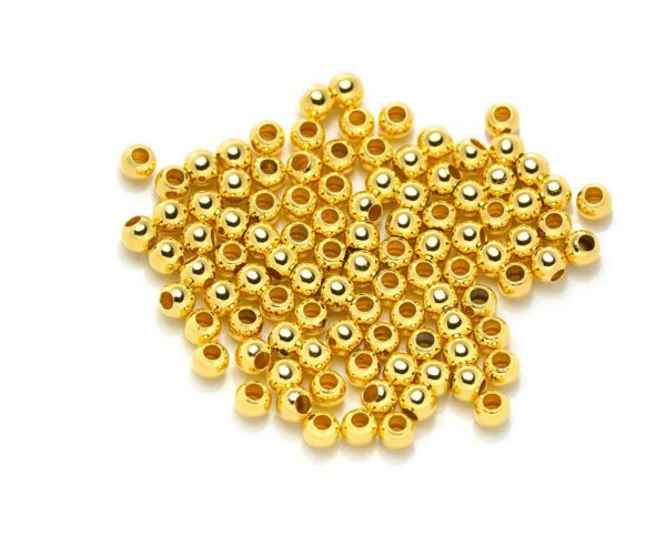 Perles à écraser rondes 2mm doré