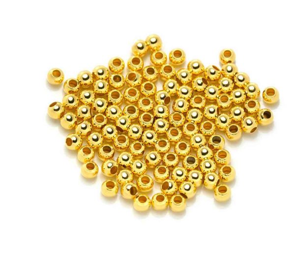 Perles à écraser rondes 2mm doré
