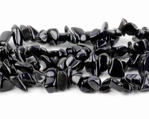Perles chips agate noire