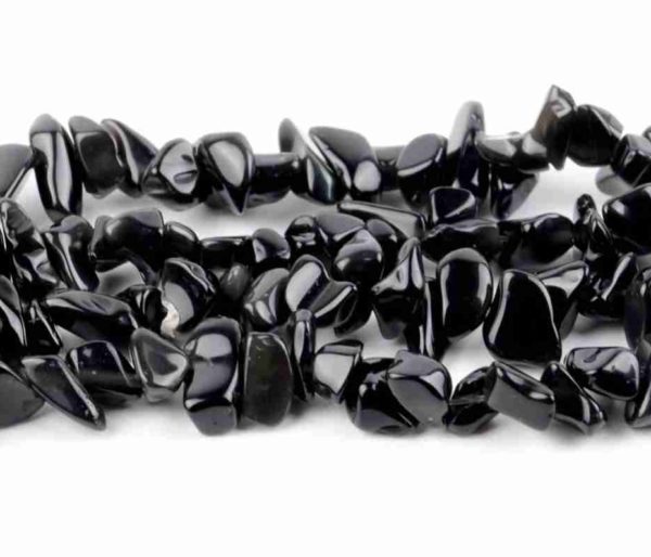 Perles chips agate noire