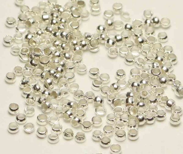 Perles à écraser rondes 2.5mm argenté