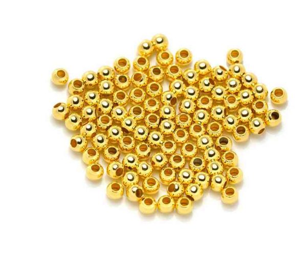 Perles à écraser rondes 3mm doré