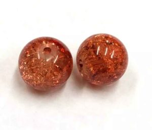 Perles en verre craquelé 4 mm ambre foncé Perles en verre craquelé 4 mm ambre foncé