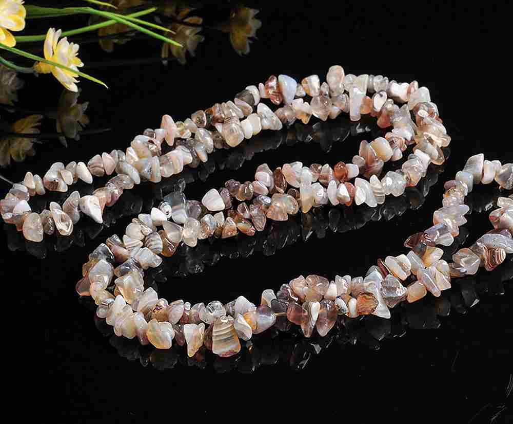 Perles chips en agate du Botswana