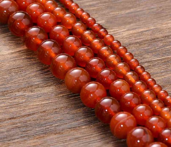 Perles rondes en agate rouge 10mm