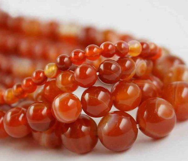 Perles rondes en agate rouge 10mm