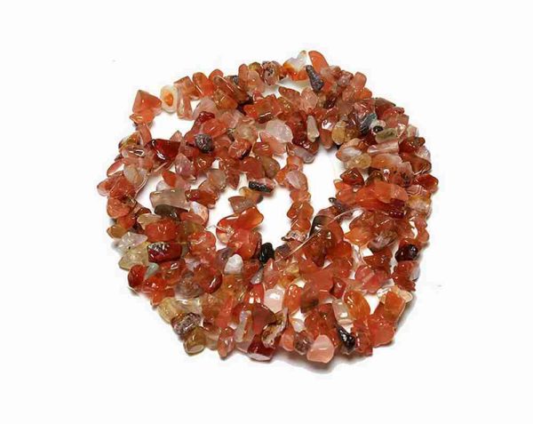 Perles chips agate rouge