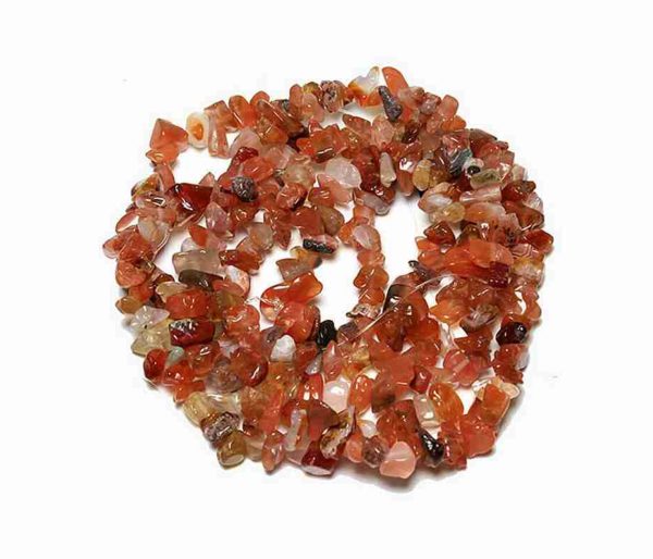 Perles chips agate rouge