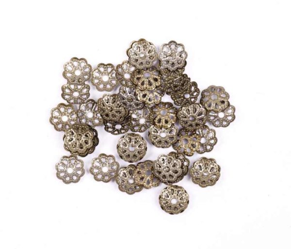 Coupelles de perles fleur filigrane 7mm bronzé