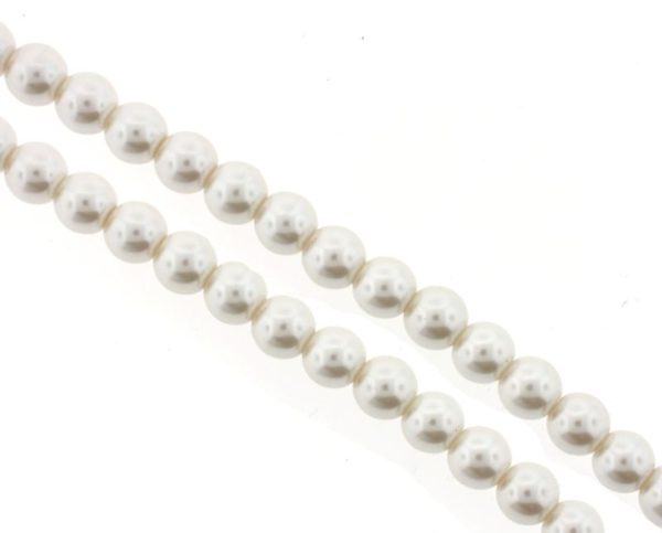 Perles nacrées en verre 3mm couleur crème