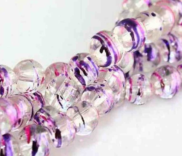 Perles en verre file Drawbench 4mm cristal pourpre