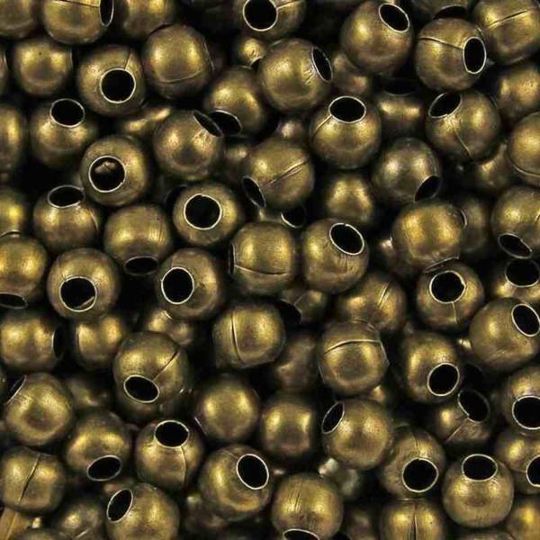 Perles métalliques rondes 2mm bronzé