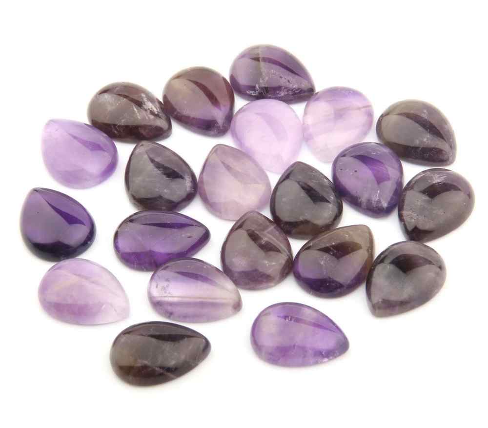 Cabochon En Améthyste Goutte 40x20 Mm - Pierre Naturelle - Création Bijoux, DIY