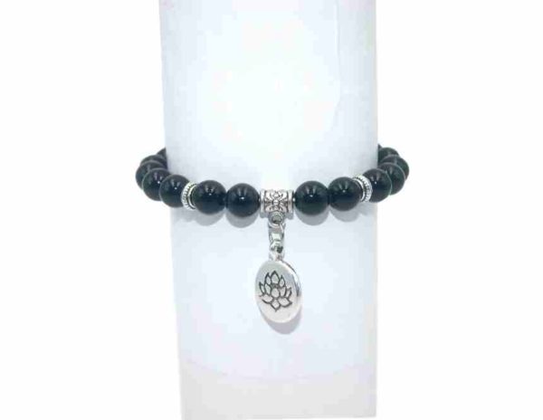 Bracelet Agate noire Perles 8mm