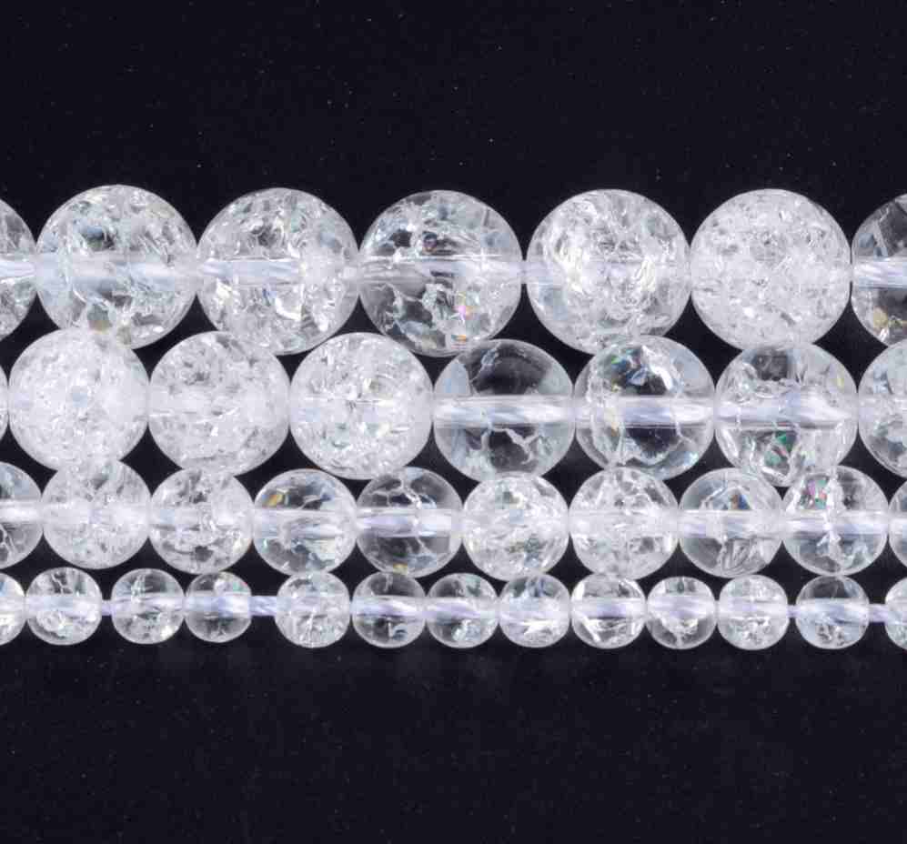 Perles craquelées en Cristal de roche - 6mm - Lot de 10 pièces - NHA ...