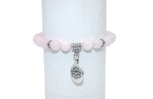 Bracelet Quartz rose Perles 8mm