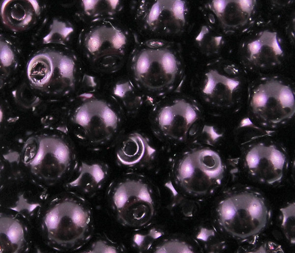 Perles nacrées en verre 4mm aubergine