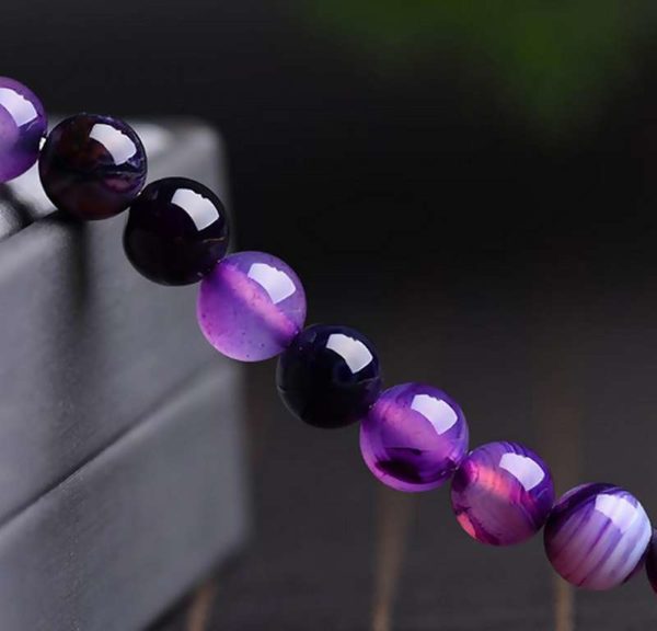 Perles rondes en agate violette 8mm