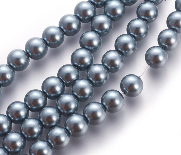 Perles nacrées en verre 3 mm gris foncéPerles nacrées en verre 3 mm gris foncé