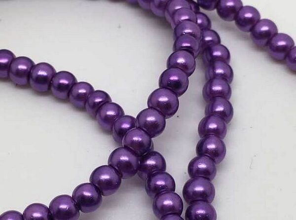 Perles nacrées en verre 3 mm violet