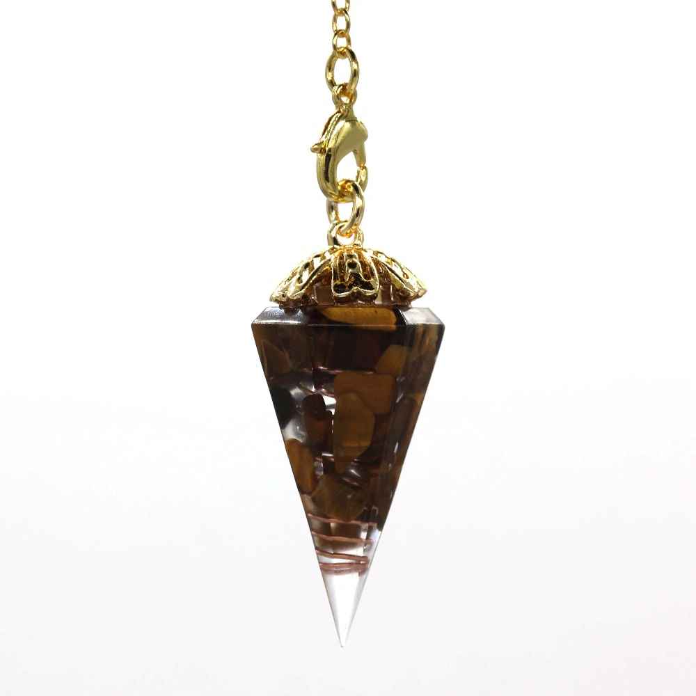 Pendule Orgonite avec Oeil de tigre