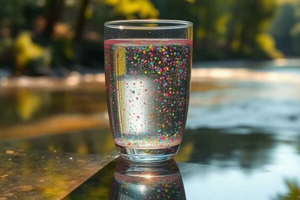 Verre d'eau avec microplastiques A36- Verre d’eau avec microplastiques