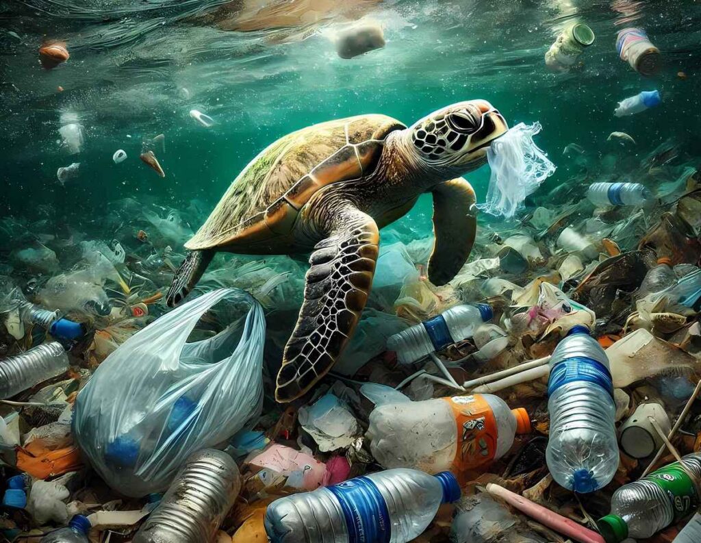 Pollution plastique dans la mer